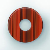 Acryl Scheibe orange rot gestreift 22mm