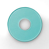 Acryl Wendescheibe türkis schwarz 22mm