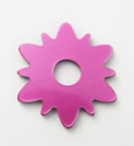 Acetat Wendescheibe Stern-Blume pink/schwarz 27mm