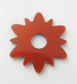 Acryl Wendescheibe Stern-Blume orange/blau 27mm