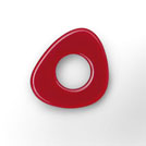Acryl Wendescheibe 3 oval rot opaque schwarz 17mm