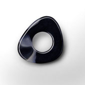 Acryl Scheibe 3 oval schwarz weiß marmoriert