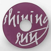 Acryl Scheibe shining sun 28mm violett Schrift