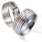 Titanringe 50970/51011 Rotgold/Platin