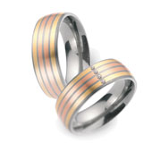 Titanringe 50965/51012 Rotgold/Gelbgold
