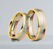 Trauringe Weissgold/Gelbgold/Rotgold Split