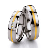 Trauringe Edelstahl/Gold Saverne