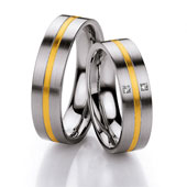 Trauringe Edelstahl/Gold Schaffhausen