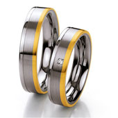 Trauringe Edelstahl/Gold Senj