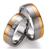Trauringe Edelstahl/Gold Sion