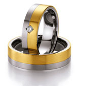 Trauringe Edelstahl/Gold Solin